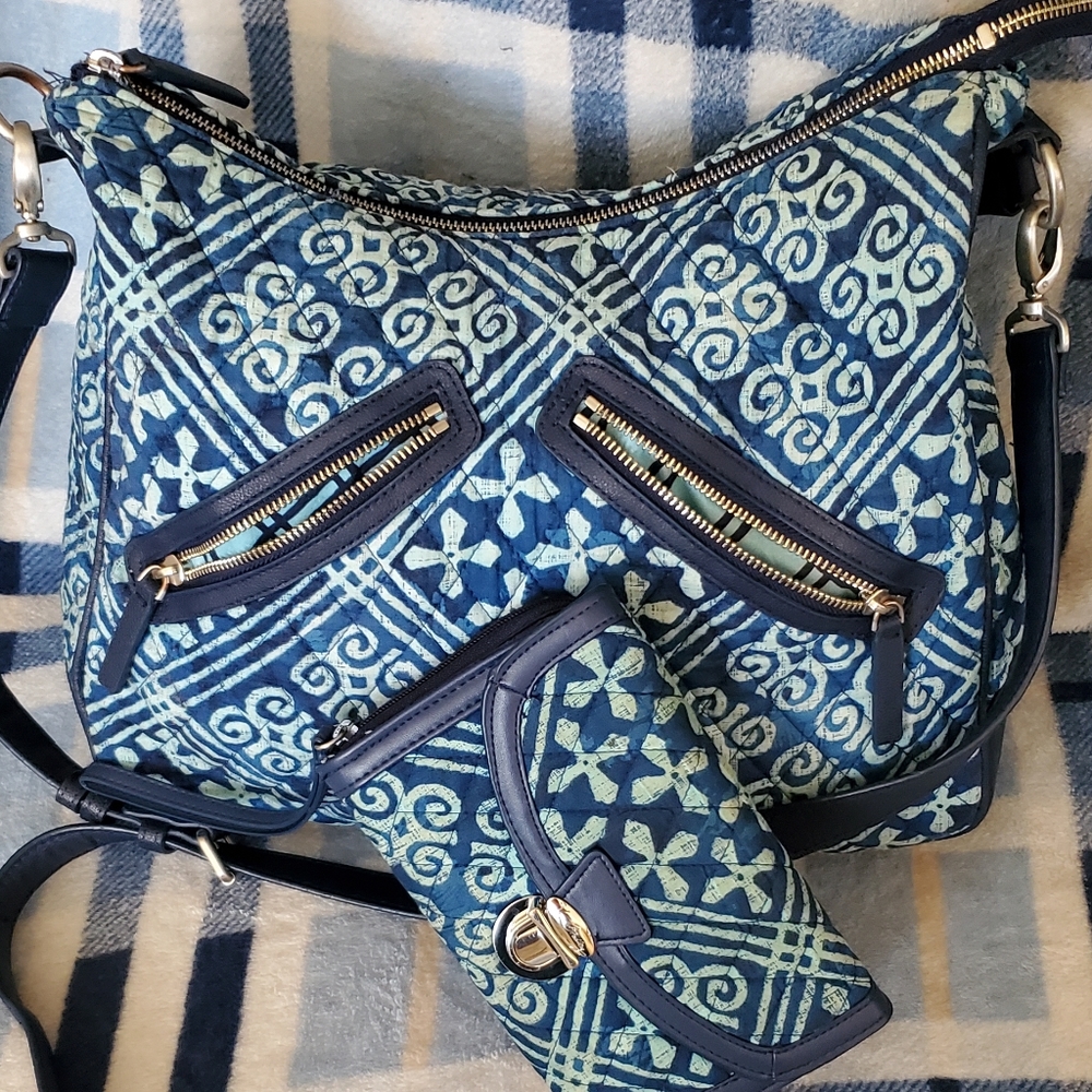 Vera bradley Vivian Cuban tiles Hobo bag and wallet